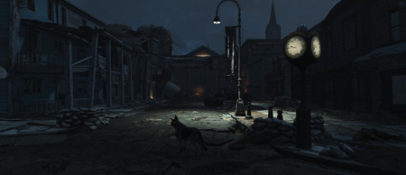 Fallout 4 — ночные уличные фонари