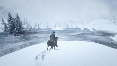 Red Dead Redemption 2 — замерзшее озеро