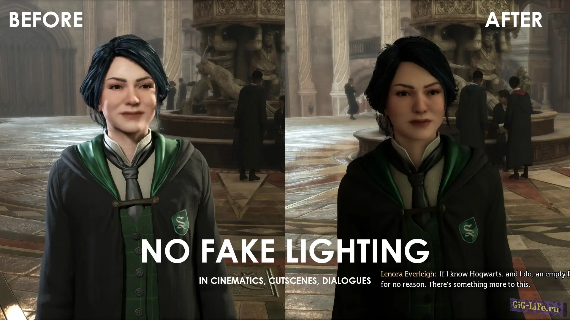 Hogwarts Legacy — Отключаем искусственное освещение | Disable Fake Lighting in Cinematics