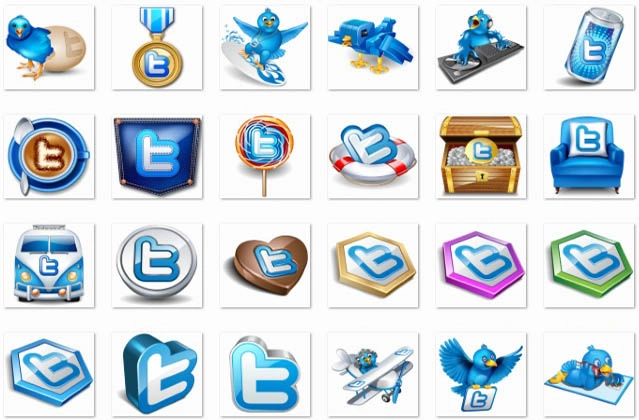 Большая коллекция иконок соц. сети Twitter | A large collection of icons of the social network Twitter