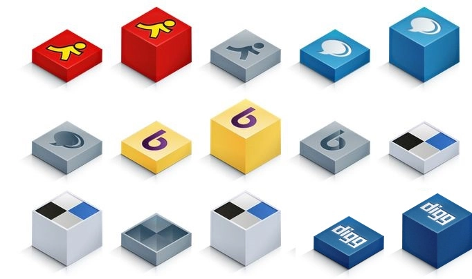 Коллекция кубических иконок | Collection of cubic icons