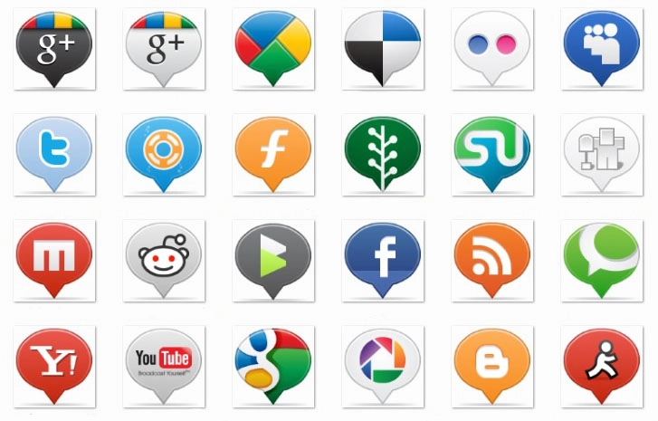 Коллекция иконок соц. сетей и средств обмена ссылками | Collection of icons of social networks and means of link exchange