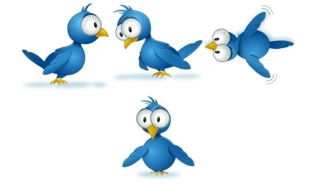 4 иконки twitter в стиле птичек | 4 twitter icons in the style of birds