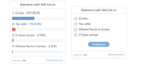 Вид опроса для uCoz в стиле Flat дизайна | Survey view for uCoz in Flat Design style