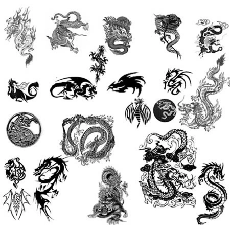 Кисть для фотошопа - Китайские драконы | Chinese Dragons